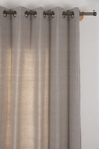 Solid linen beige 100% cotton plain curtain for bedroom - Room darkening - Single Panel