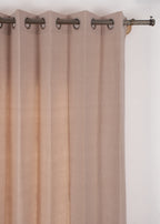 Solid linen beige 100% cotton plain curtain for bedroom - Room darkening - Single Panel