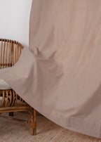 Solid linen beige 100% cotton plain curtain for bedroom - Room darkening - Single Panel