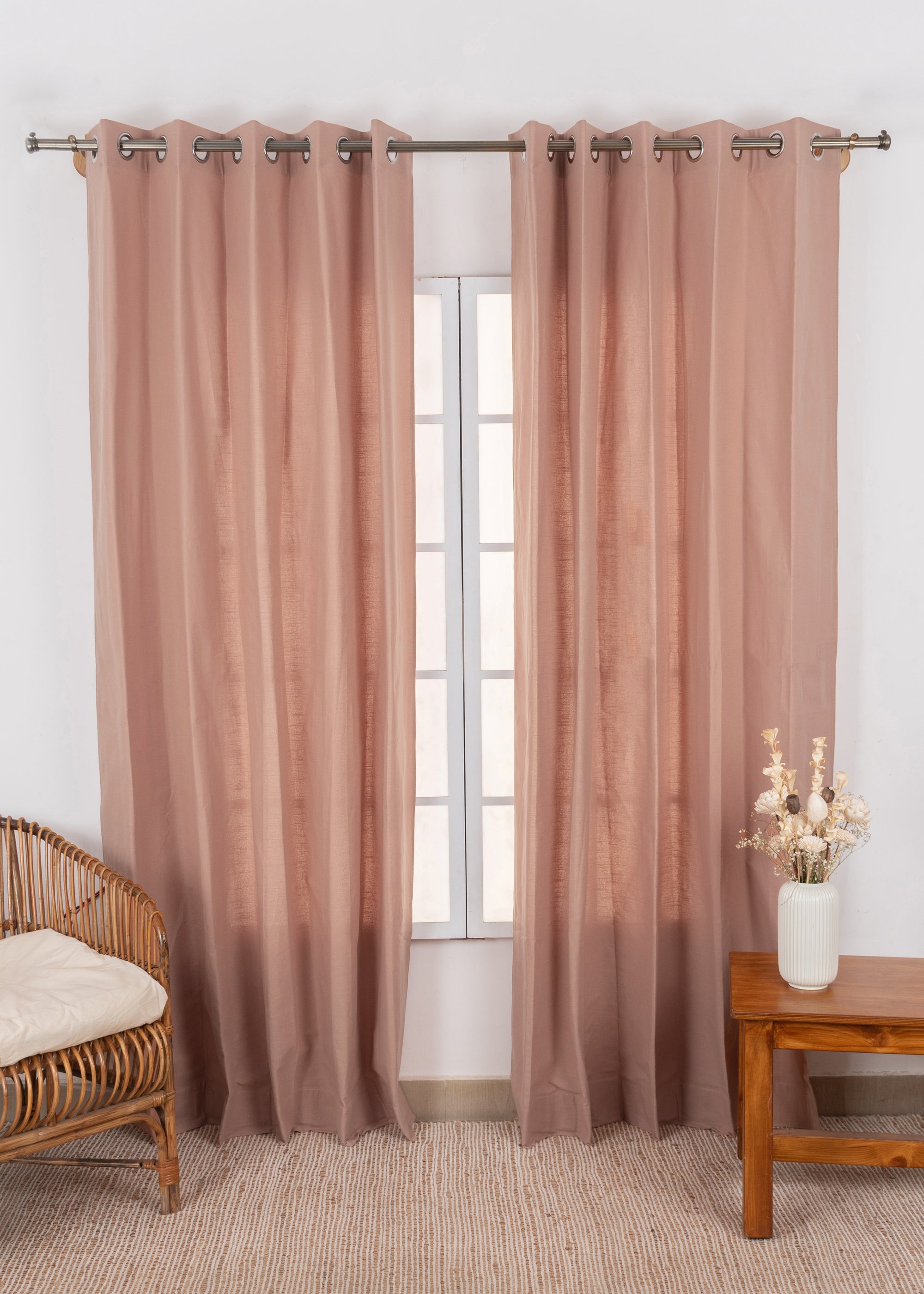 Solid colors 100% cotton curtain for Living Room and  Bed Room - Room darkening - Red, Grey, White, Yellow, Blue, Green, Orange - Single Panel