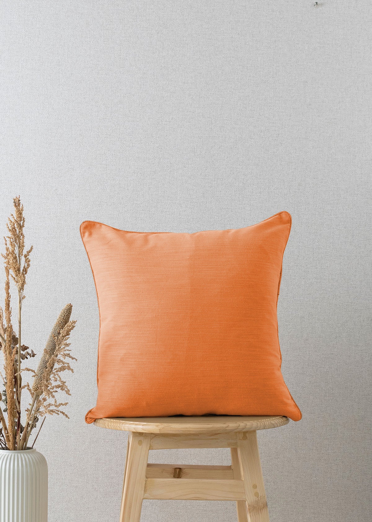 Solid orange 100% cotton plain cushion cover for sofa