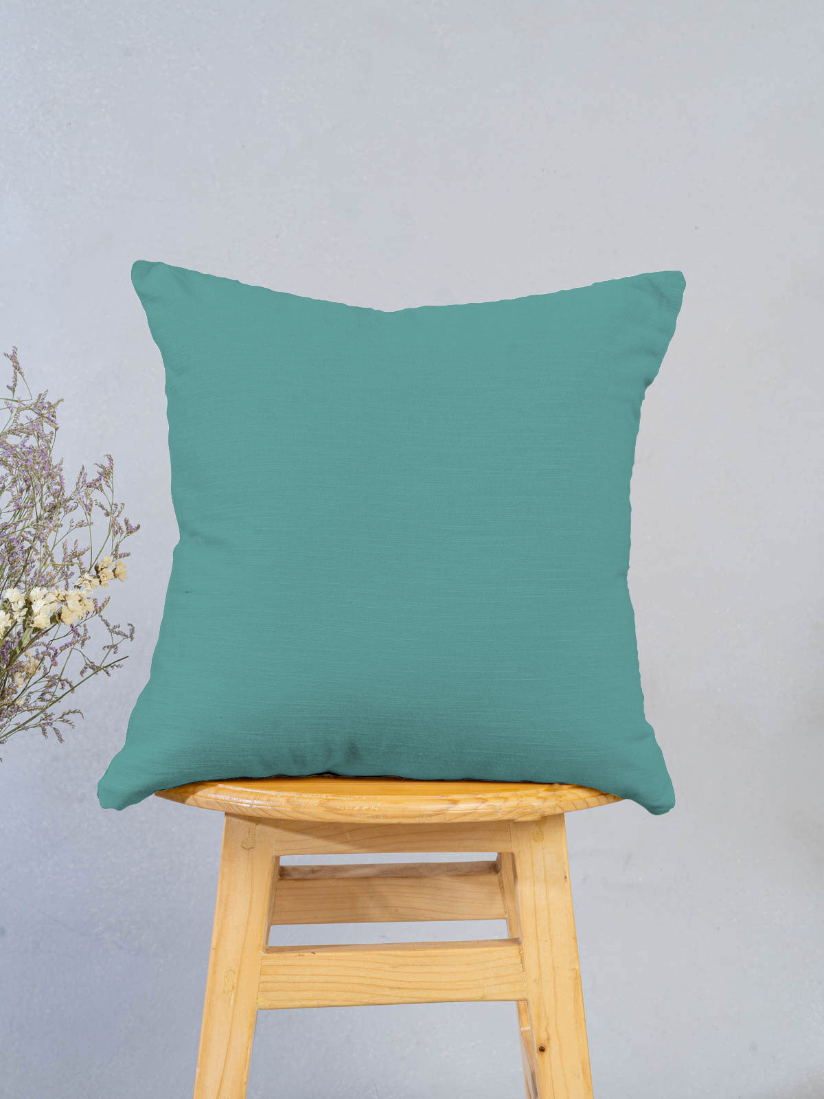 Solid 100% cotton customisable cushion cover for sofa - Aqua Blue