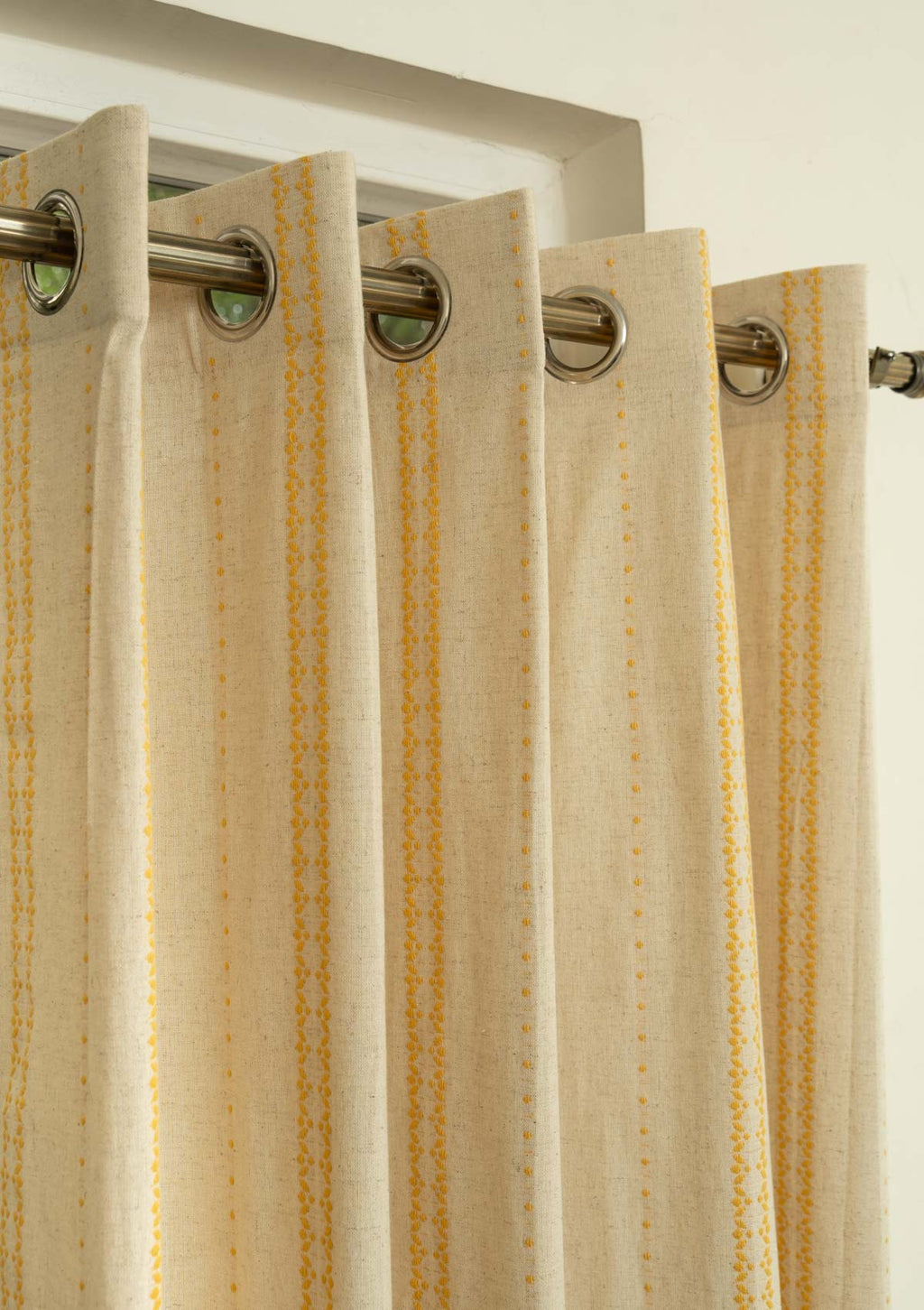 Aster minimal design Linen curtain for living room and Bed Room - Room darkening - Brown - Single Panel