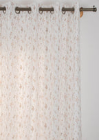 Breeze 100% cotton floral pattern curtain for living room - Light Reduction - Orange - Single Piece