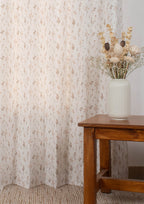 Breeze 100% cotton floral pattern curtain for living room - Light Reduction - Orange - Single Piece