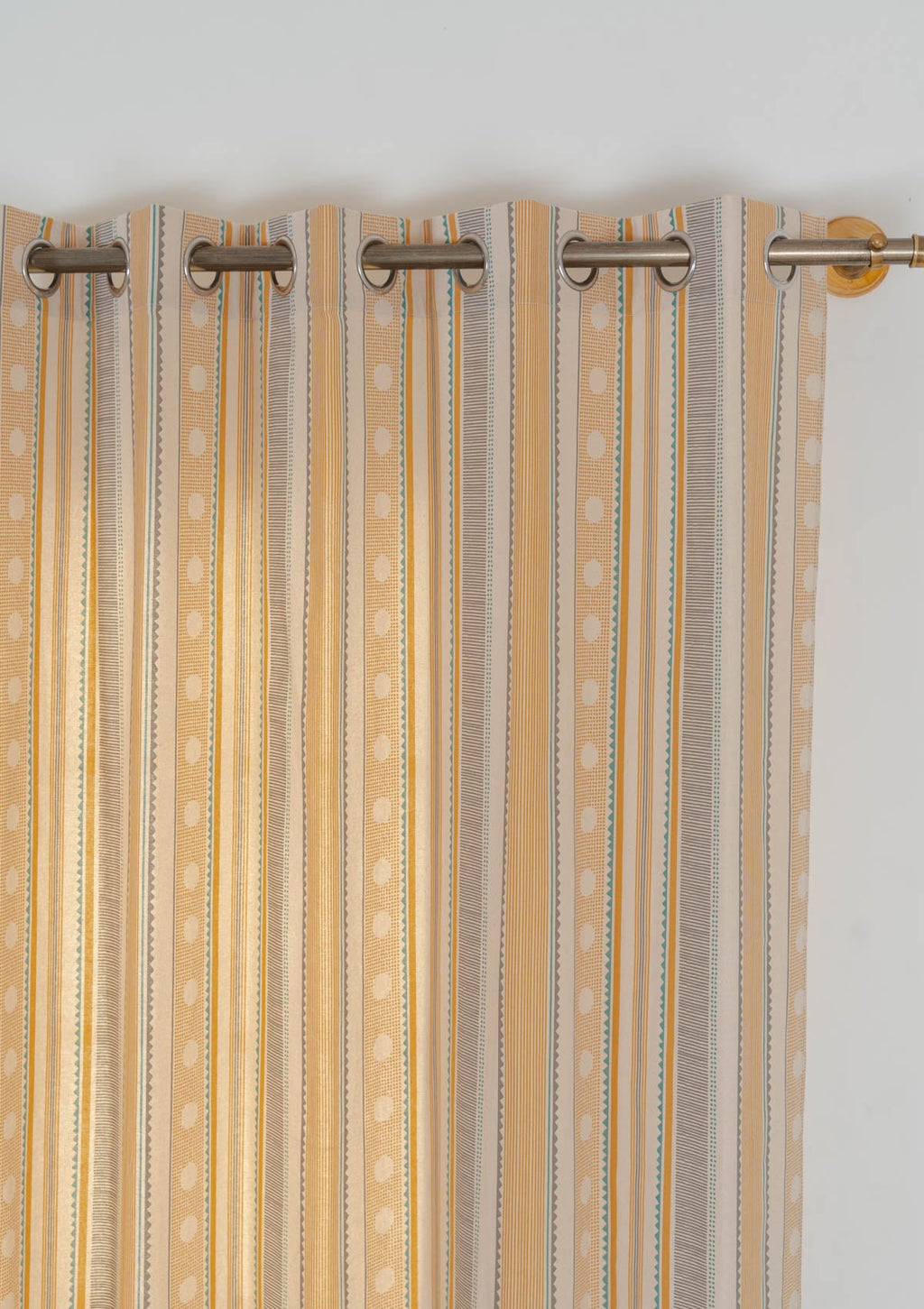 Buru boho 100% cotton curtain for living room - Room darkening - Mustard - Single Panel