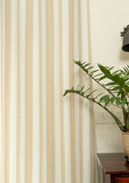 Caramel minimal design 100% cotton curtain for living room - Room darkening - Cream - Single panel
