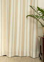 Caramel minimal design 100% cotton curtain for living room - Room darkening - Cream - Single panel
