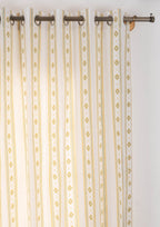 Echo 100% cotton Contemporary Geometric Print curtain for Living Room and Bedroom- Room darkening - Yellow - Single Piece