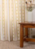 Echo 100% cotton Contemporary Geometric Print curtain for Living Room and Bedroom- Room darkening - Yellow - Single Piece