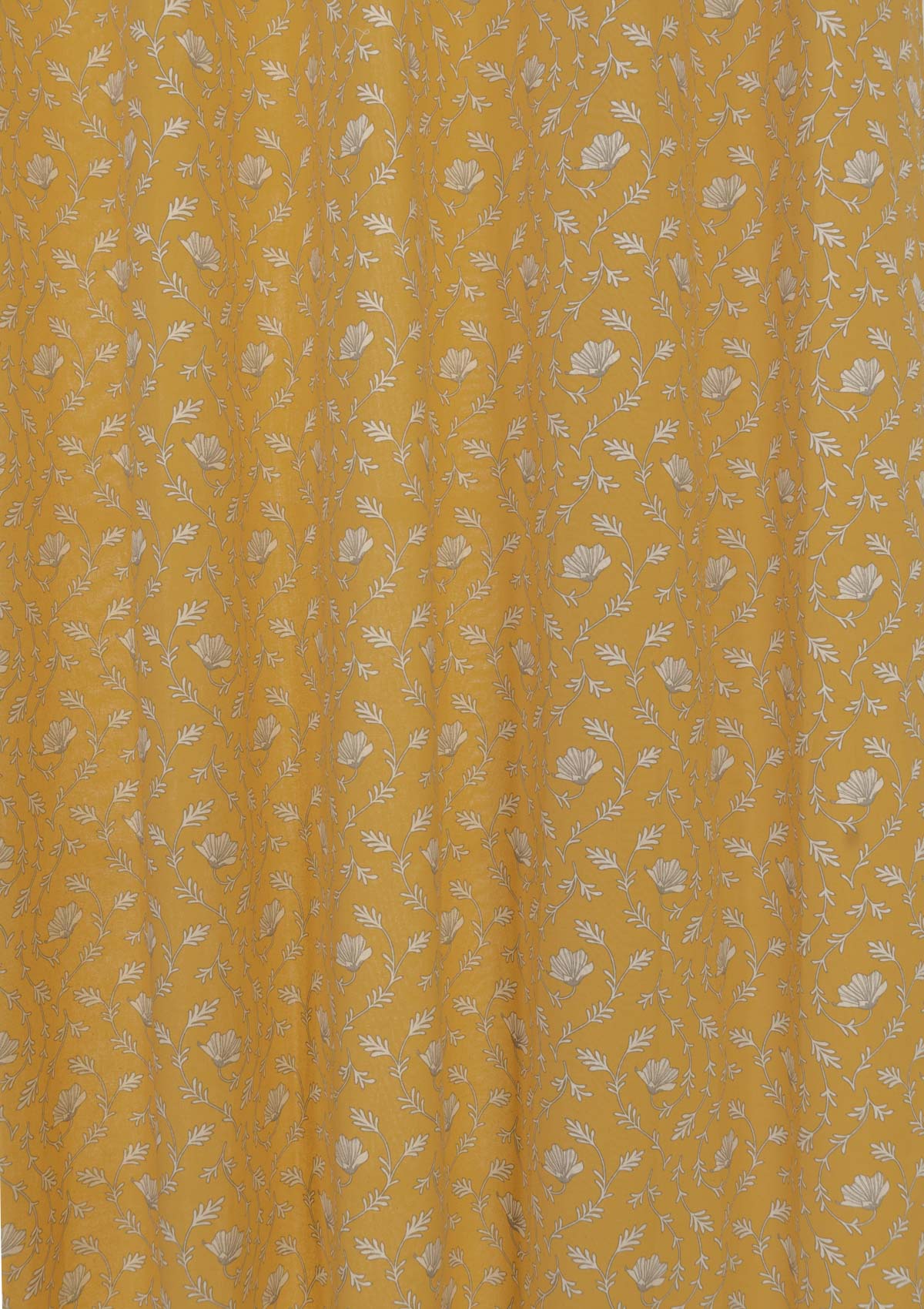 Eden mustard 100% cotton floral curtain for bed room - Room darkening - Single - Pack of 1