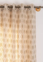 Fable 100% cotton modern floral-geometric curtain for Living Room and Bedroom - Room darkening - Multicolor - Single Piece
