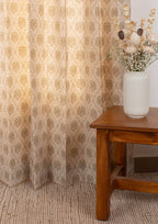 Fable 100% cotton modern floral-geometric curtain for Living Room and Bedroom - Room darkening - Multicolor - Single Piece