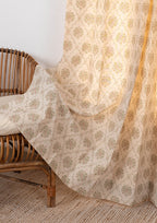 Fable 100% cotton modern floral-geometric curtain for Living Room and Bedroom - Room darkening - Multicolor - Single Piece
