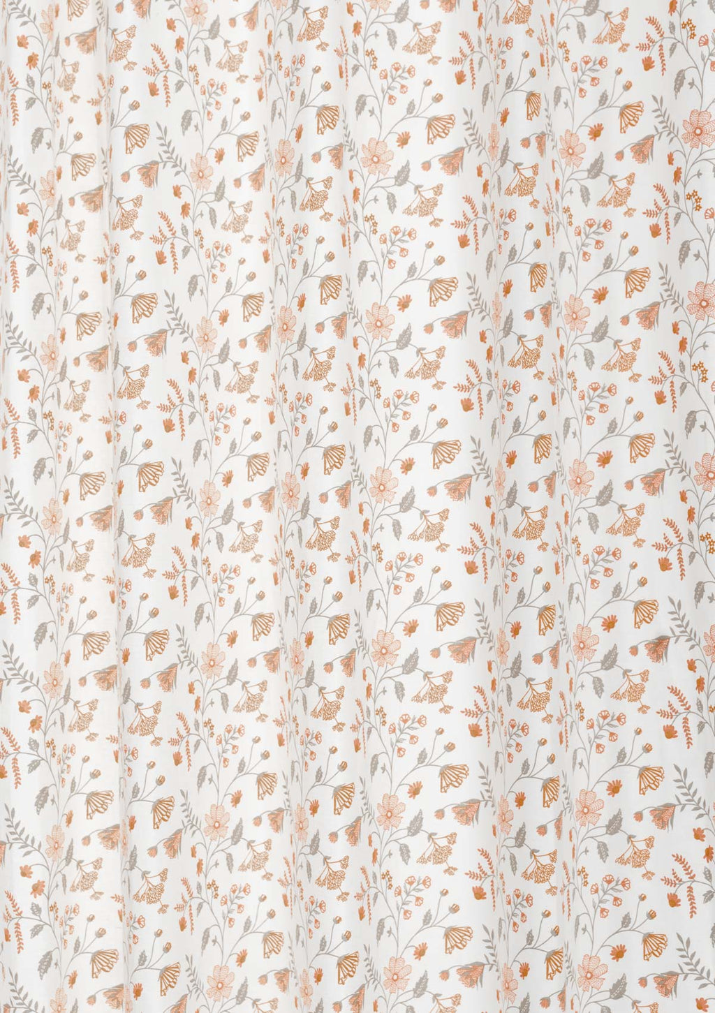 Forest bloom floral prints 100% cotton curtain for living room - Room darkening - Orange - Single Panel