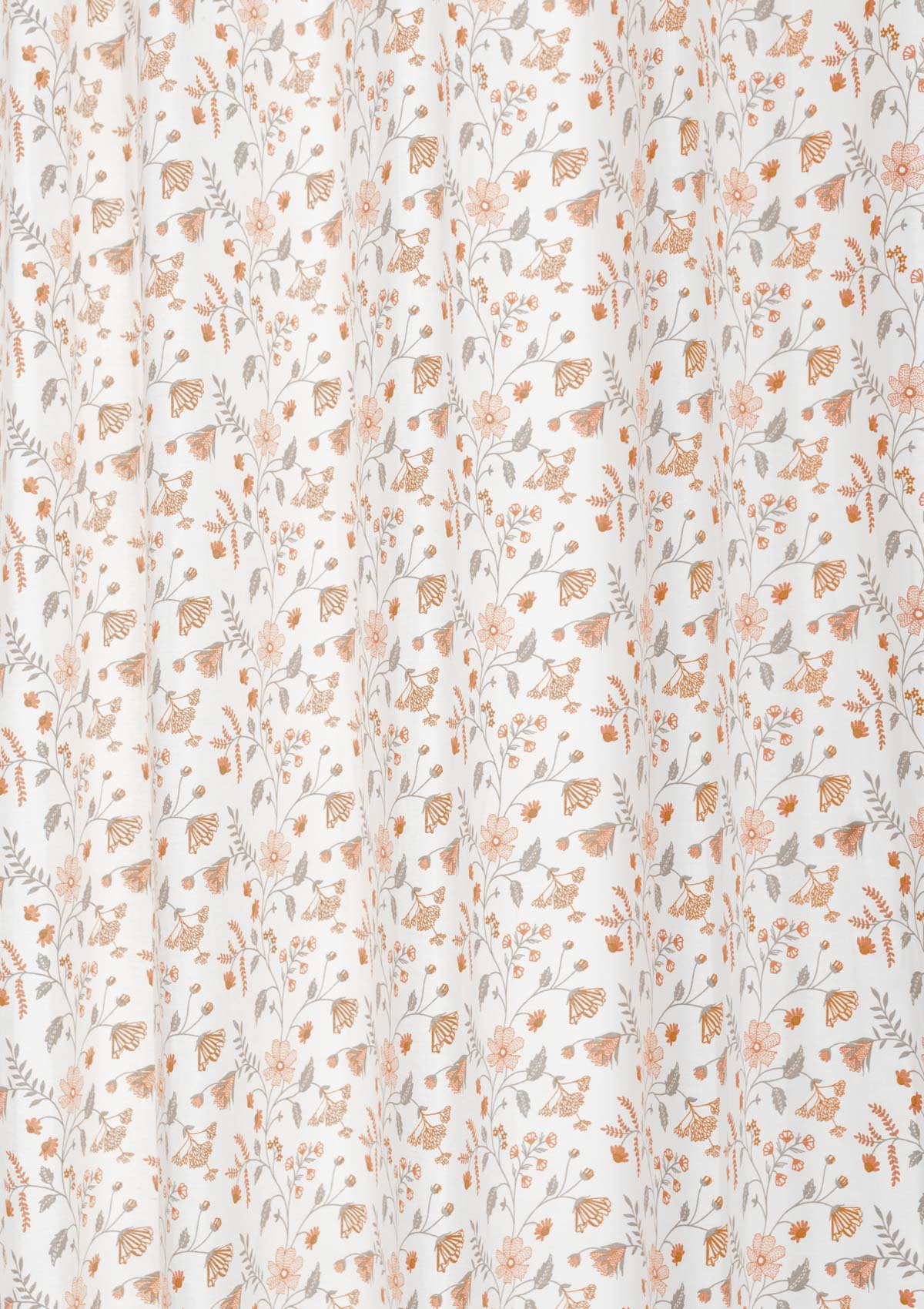 Forest bloom floral prints 100% cotton curtain for living room - Room darkening - Orange - Single Panel