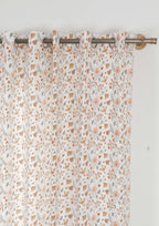 Forest bloom floral prints 100% cotton curtain for living room - Room darkening - Orange - Single Panel