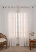 Haze 100% cotton Geometric pattern curtain for Living Room and Bedroom - Room darkening - Yellow - Single Piece