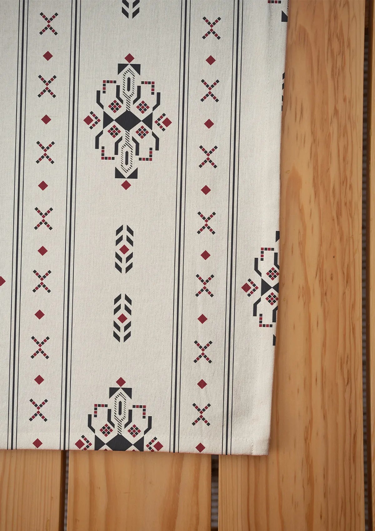 Gypsy geometric prints 100% cotton table cloth for 4 seater, 6 seater, 8 seater for dining table - Black
