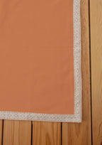 Solid colors with lace border 100% cotton table cloth for 4 seater, 6 seater, 8 seater dining table