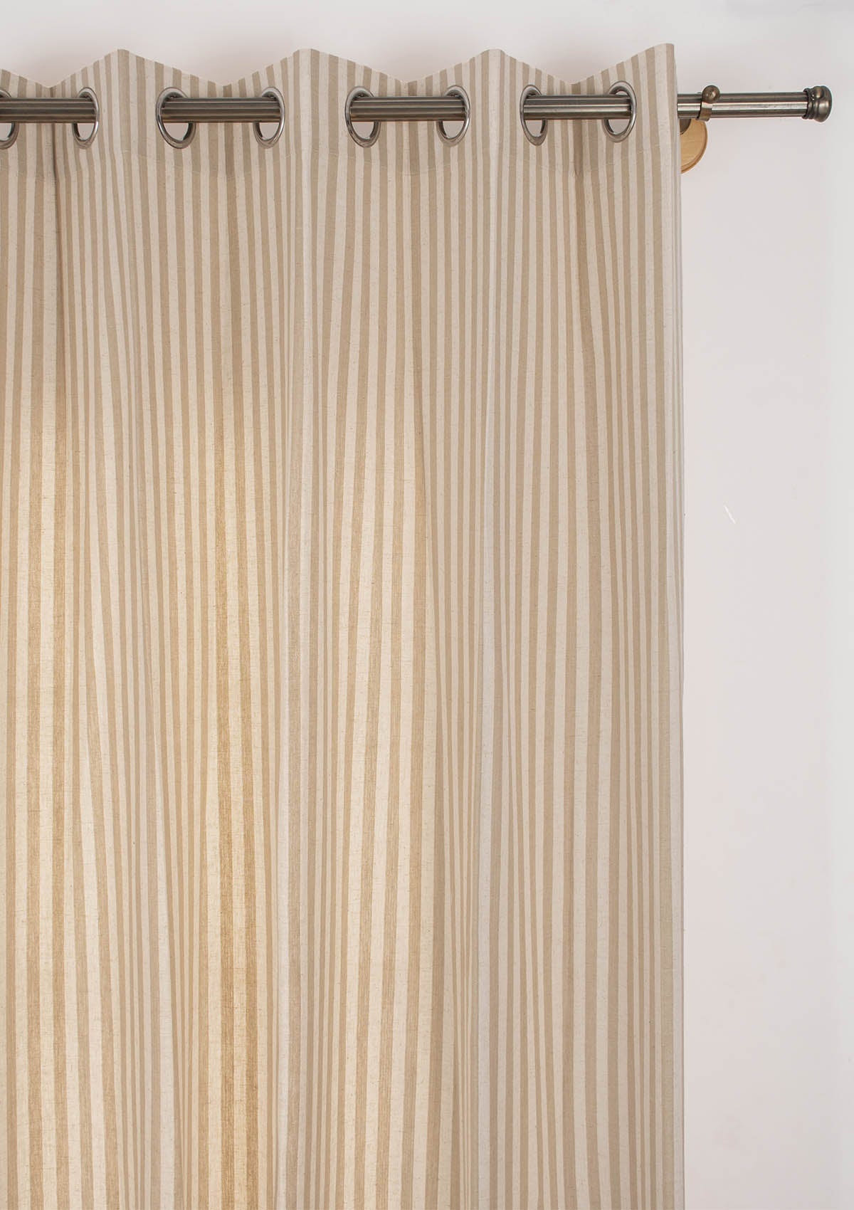 Loom 100% cotton Geometric pattern curtain for Living Room and Bedroom - Room darkening - Grey - Single Piece