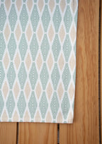 Maze 100% cotton geomtric table cloth for 4 seater or 6 seater dining - Sage green