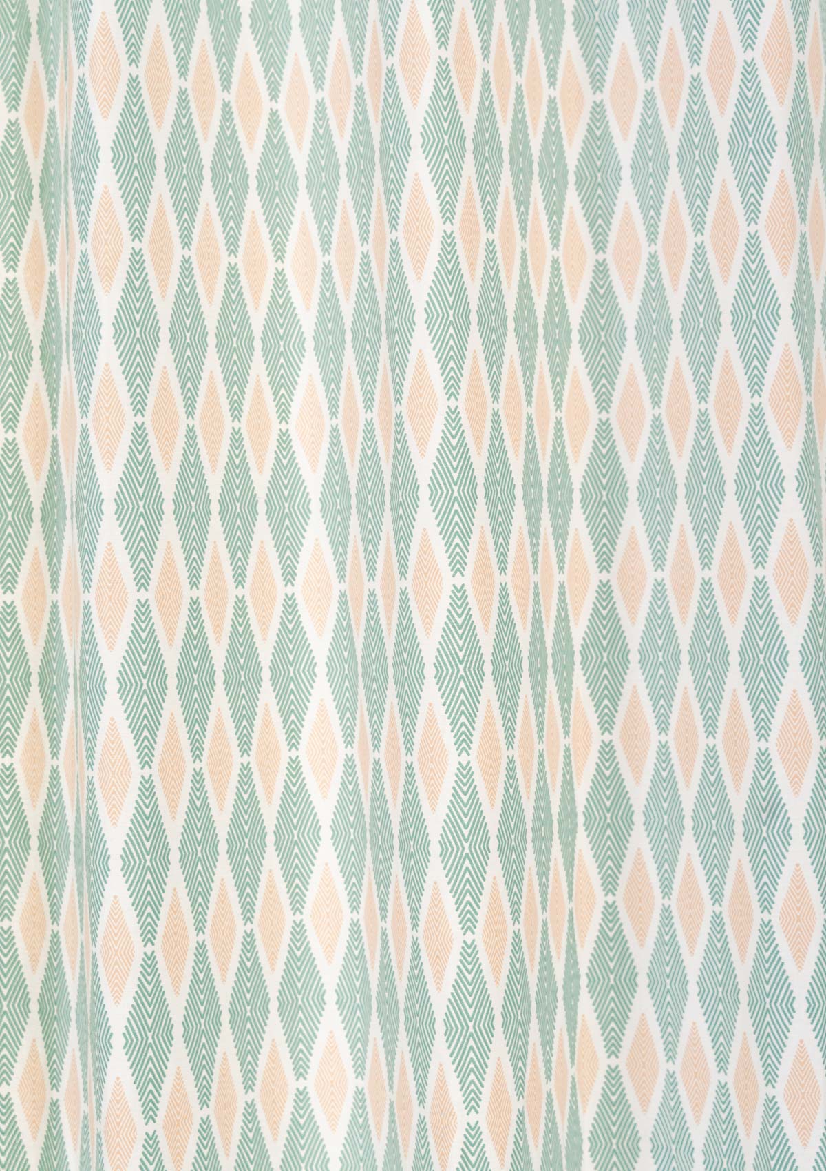 Maze geometric printed 100% cotton curtain for living room - Room darkening - Sage green - Single panel