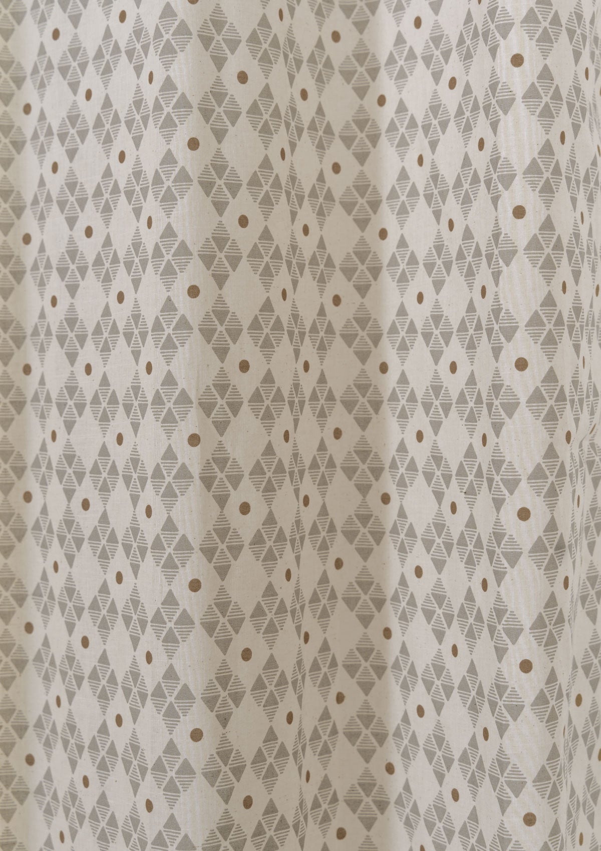 Mirage geometric printed 100% cotton sheer curtain for living room - Light filtering - Grey - Single Panel