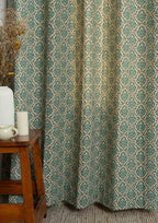 Mulbagal Geometric printed 100% Cotton Curtain for Living Room and Bedroom - Room Darkening - Sage Green- Single Panel