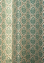 Mulbagal Geometric printed 100% Cotton Curtain for Living Room and Bedroom - Room Darkening - Sage Green- Single Panel