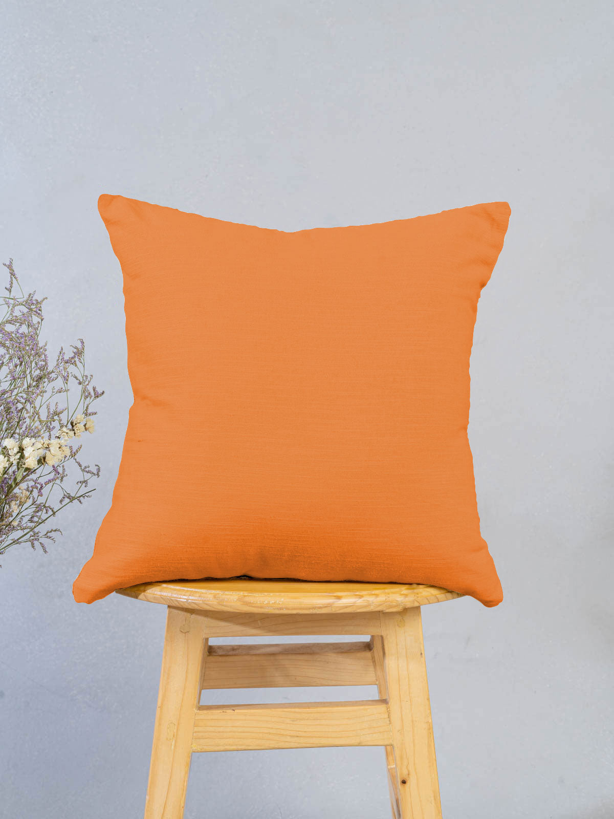 Solid 100% cotton customisable cushion cover for sofa - Orange