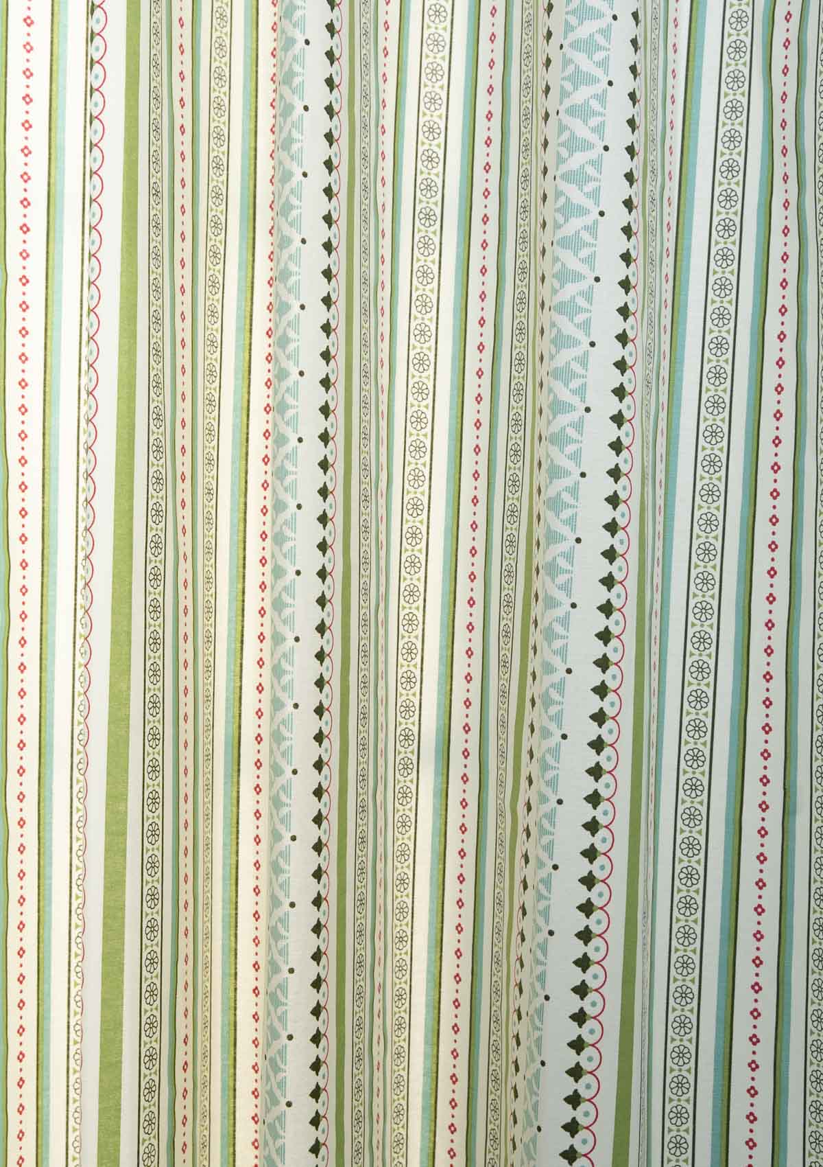 Palace Pillars Geometric printed 100% Cotton Curtain for Living Room and Bedroom - Room Darkening - Multicolor