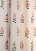 Parijatha Floral printed 100% Cotton Curtain for Living Room and Bedroom - Room Darkening - Rust and Mustard - Single Panel