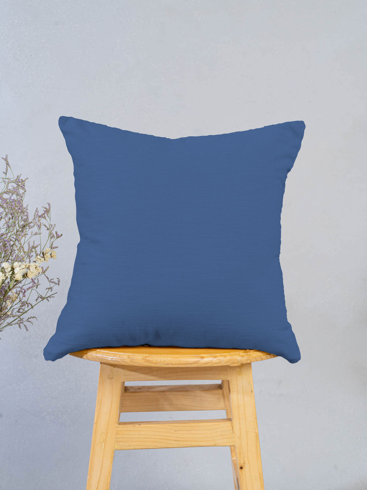 Solid 100% cotton customisable cushion cover for sofa - Royal Blue