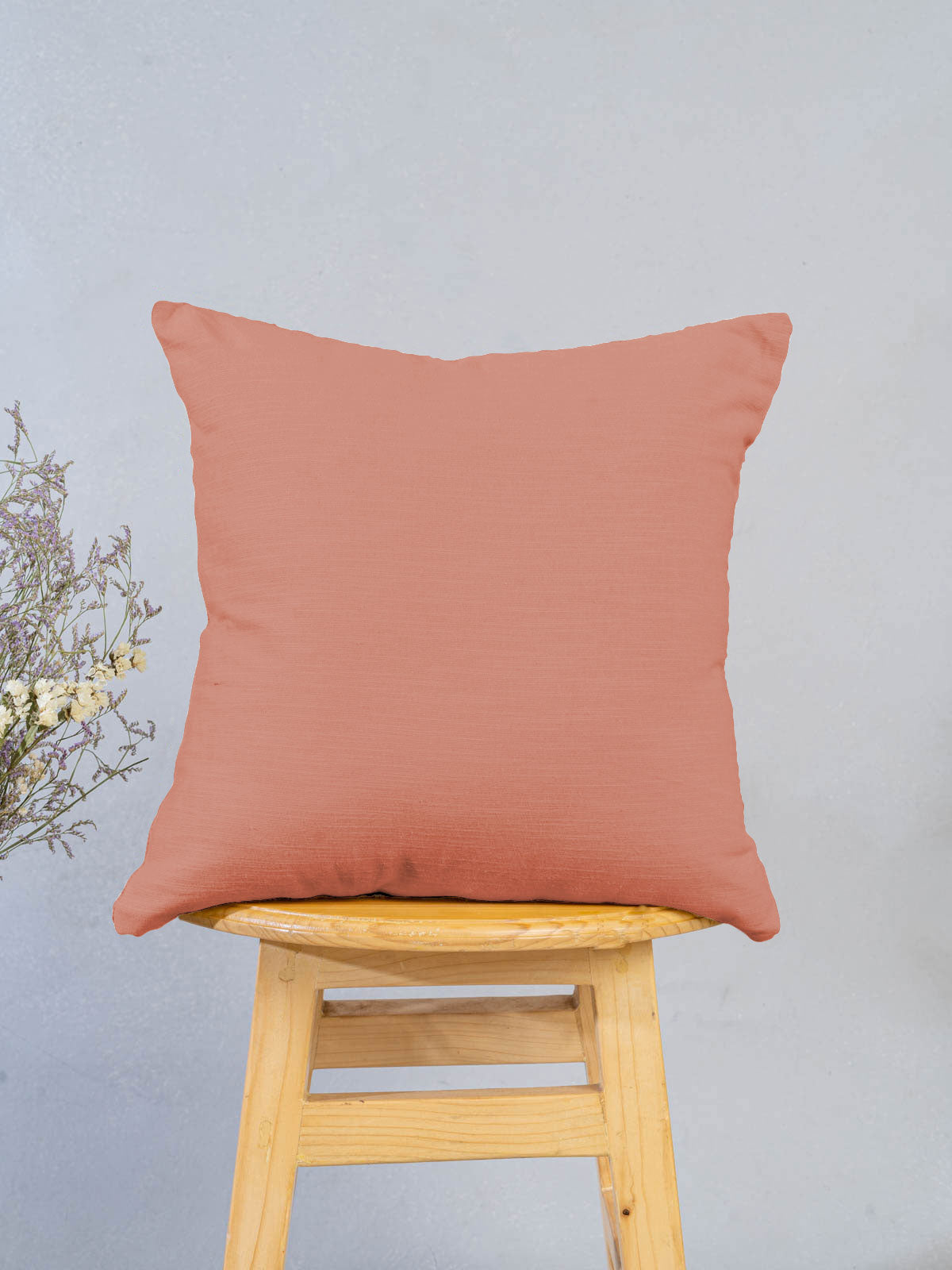 Solid 100% cotton customisable cushion cover for sofa - Rust