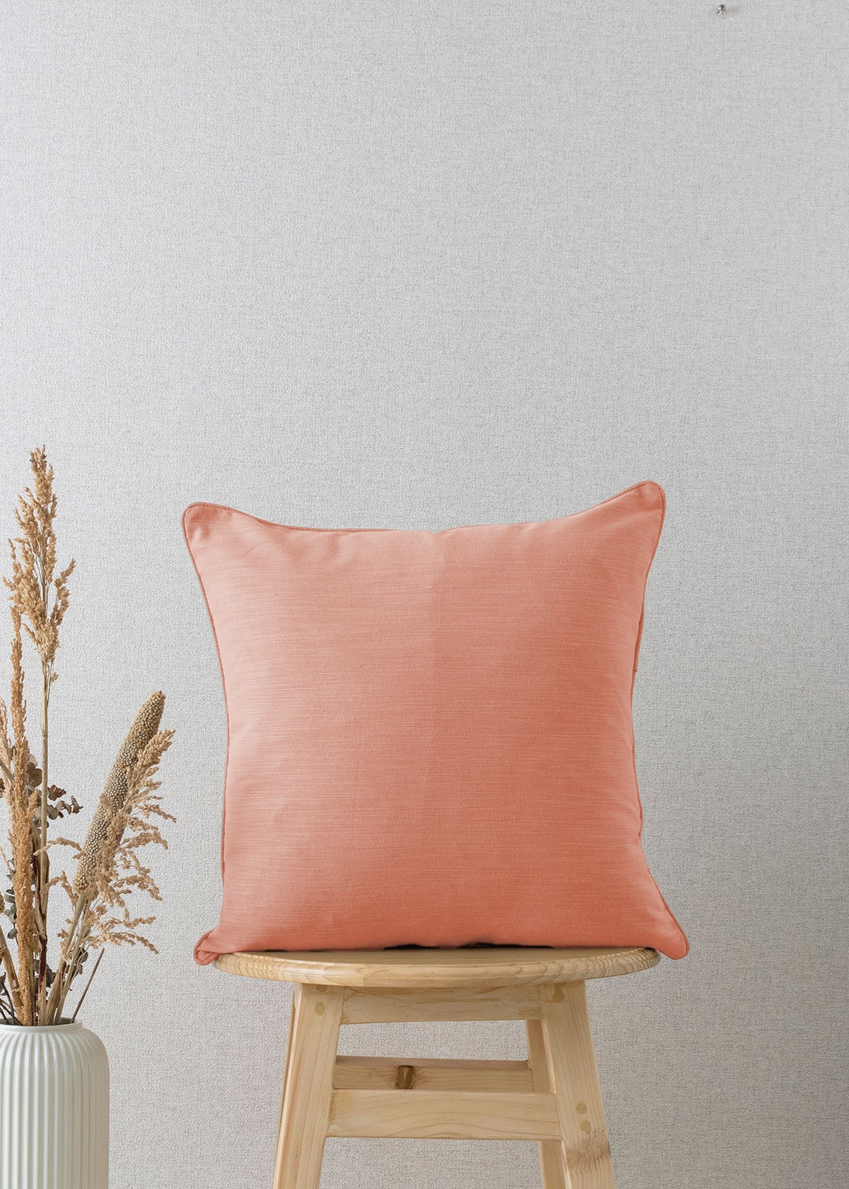 Solid 100% cotton plain cushion cover for sofa - Rust