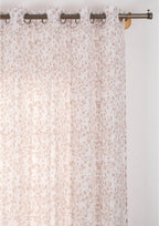 Sakura 100% Sheer Flower pattern curtain for Living room & bedroom - Light filtering - Rust - Single Piece