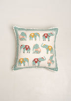 Salaga flora and fauna with flower lace 100% Cotton Cushion Cover for Sofa - Multicolor