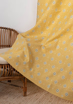 Sienna 100% cotton Contemporary Geometric curtain for Living Room and Bedroom- Room darkening - Yellow - Single Piece