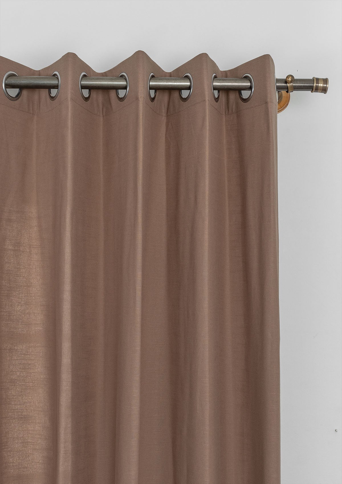 Solid chocolate brown 100% cotton plain curtain for bedroom - Room darkening - Pack of 1