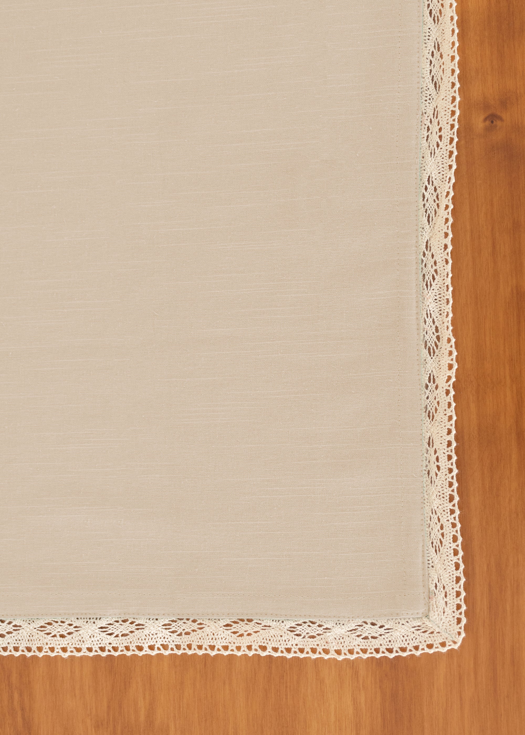 Solid colors with lace border 100% cotton table cloth for 4 seater, 6 seater, 8 seater dining table
