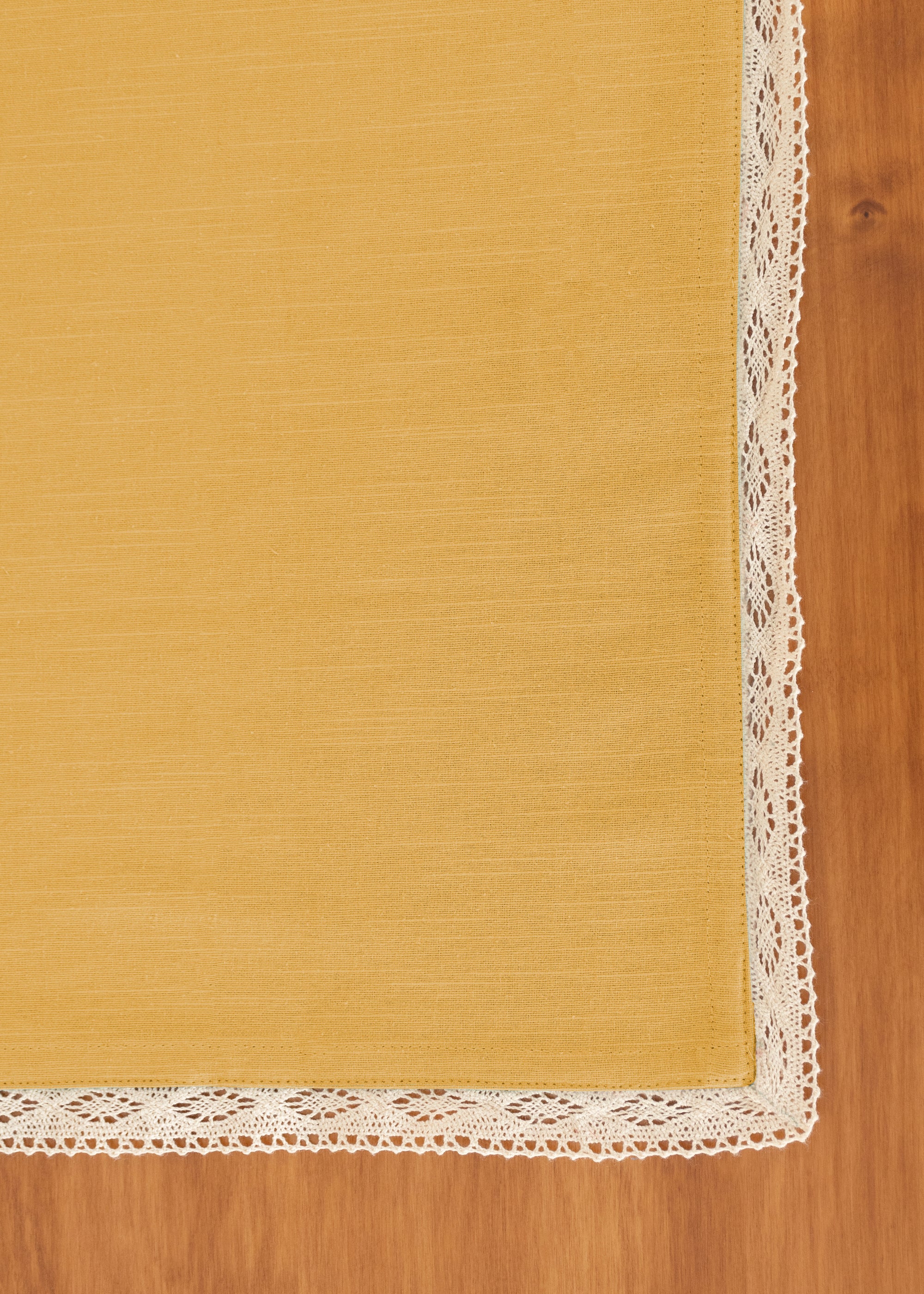 Solid colors with lace border 100% cotton table cloth for 4 seater, 6 seater, 8 seater dining table