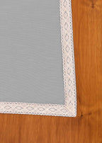 Solid colors with lace border 100% cotton table cloth for 4 seater, 6 seater, 8 seater dining table