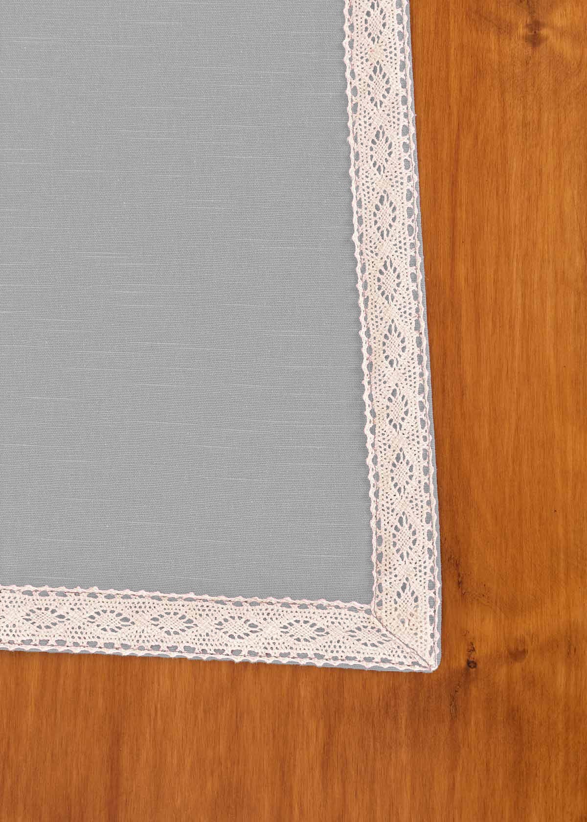 Solid colors with lace border 100% cotton table cloth for 4 seater, 6 seater, 8 seater dining table
