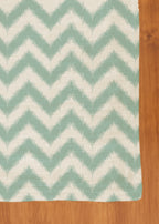 Ikat Chevron geometric prints 100% cotton table cloth for 4 seater, 6 seater, 8 seater for dining table - Grey, Nile Blue, Yellow