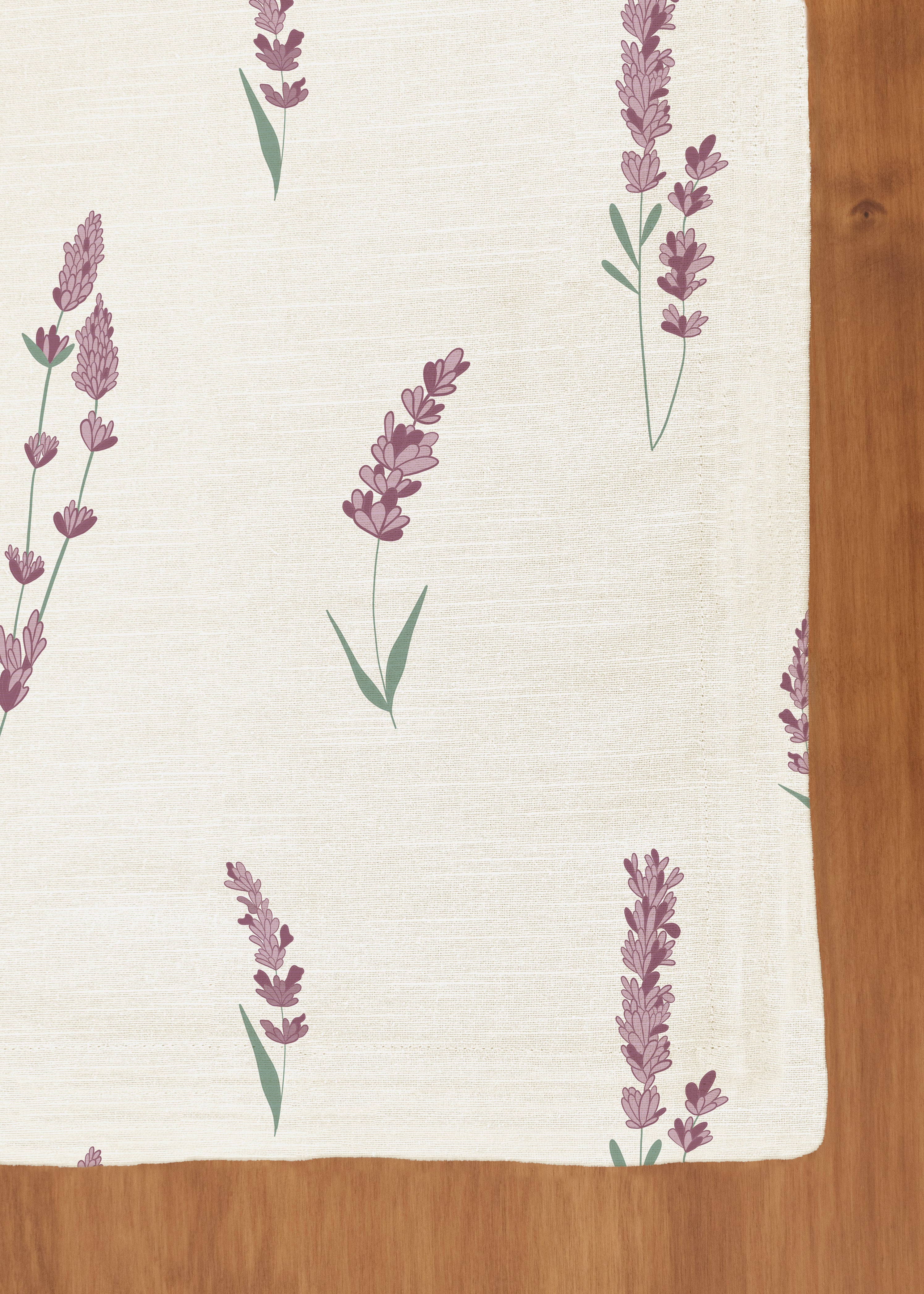 Fields Of Lavender floral prints 100% cotton table cloth for 4 seater, 6 seater, 8 seater for dining table - Lavender