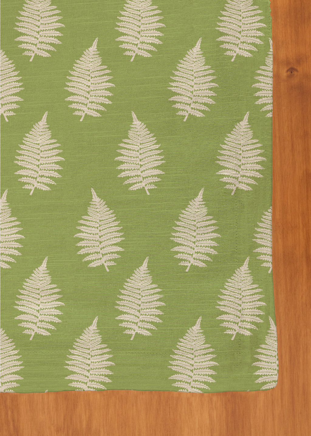 Ferns floral Printed 100% cotton table cloth for 4 seater, 6 seater, 8 seater for dining table - Green