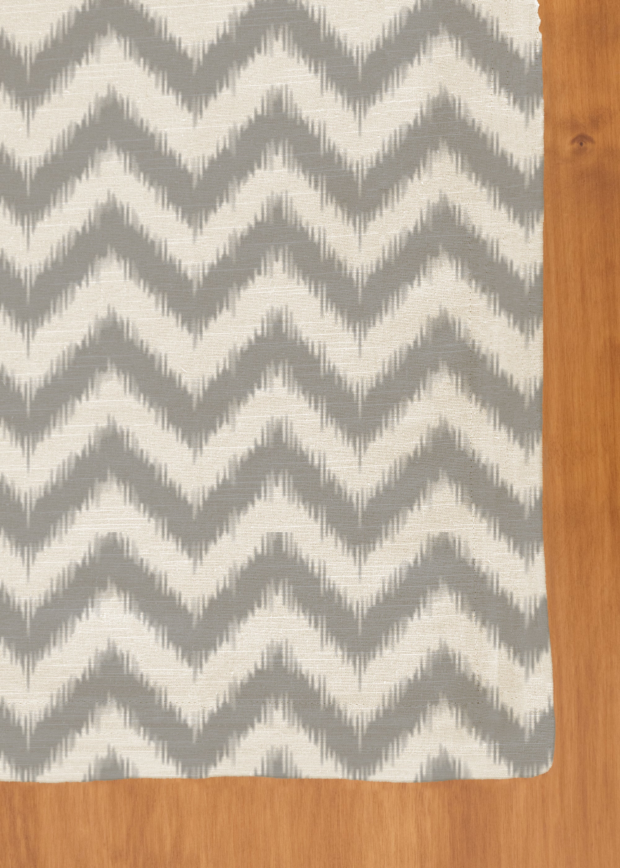 Ikat Chevron geometric prints 100% cotton table cloth for 4 seater, 6 seater, 8 seater for dining table - Grey, Nile Blue, Yellow