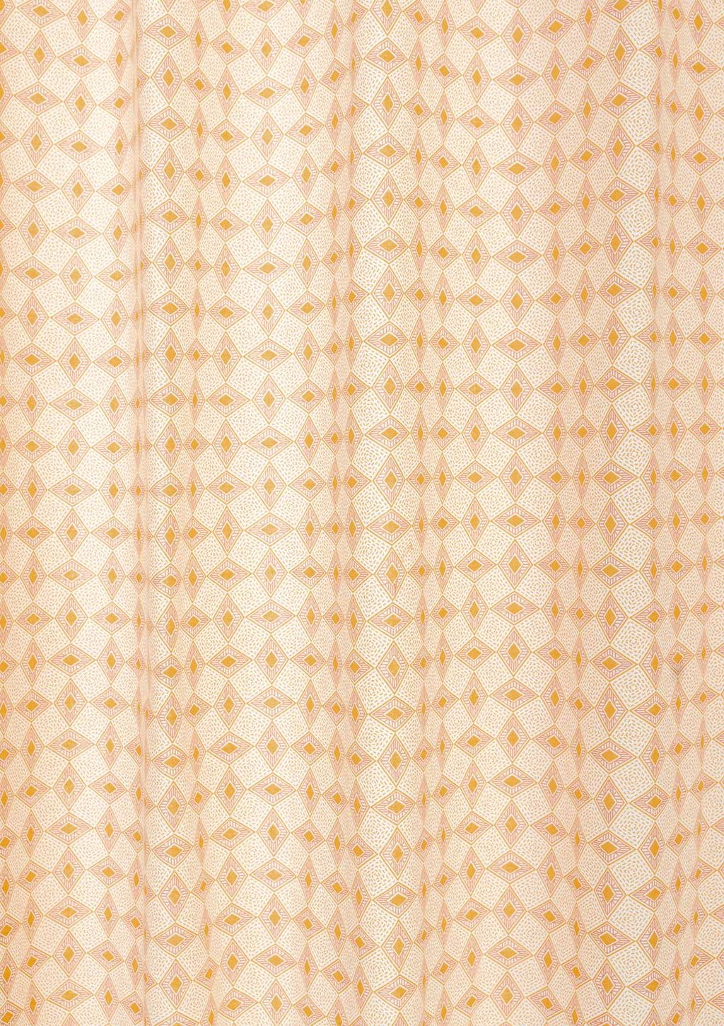 Terrazo geometric printed 100% cotton curtain for living room - Room darkening - Mustard - Single panel