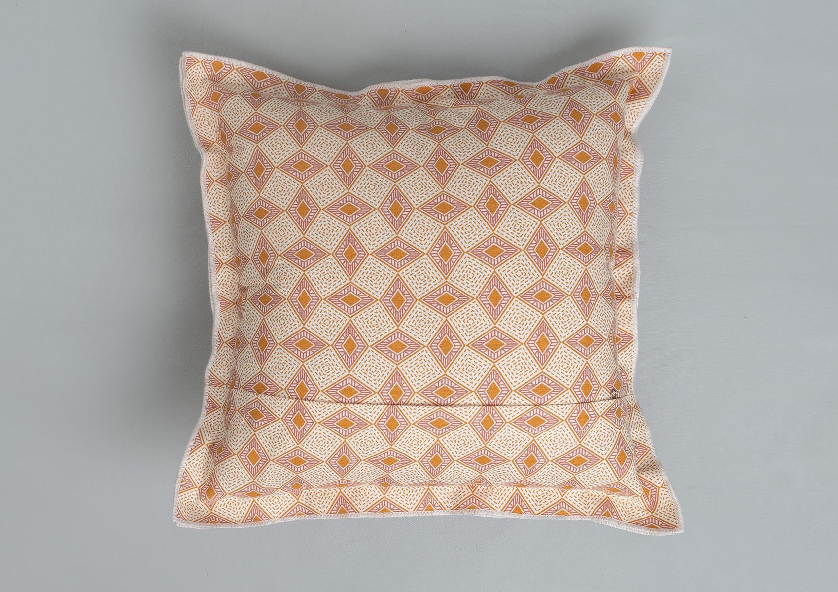 Terrazo geometric prints with baby overlock 100% cotton cushion cover for sofa - Mustard